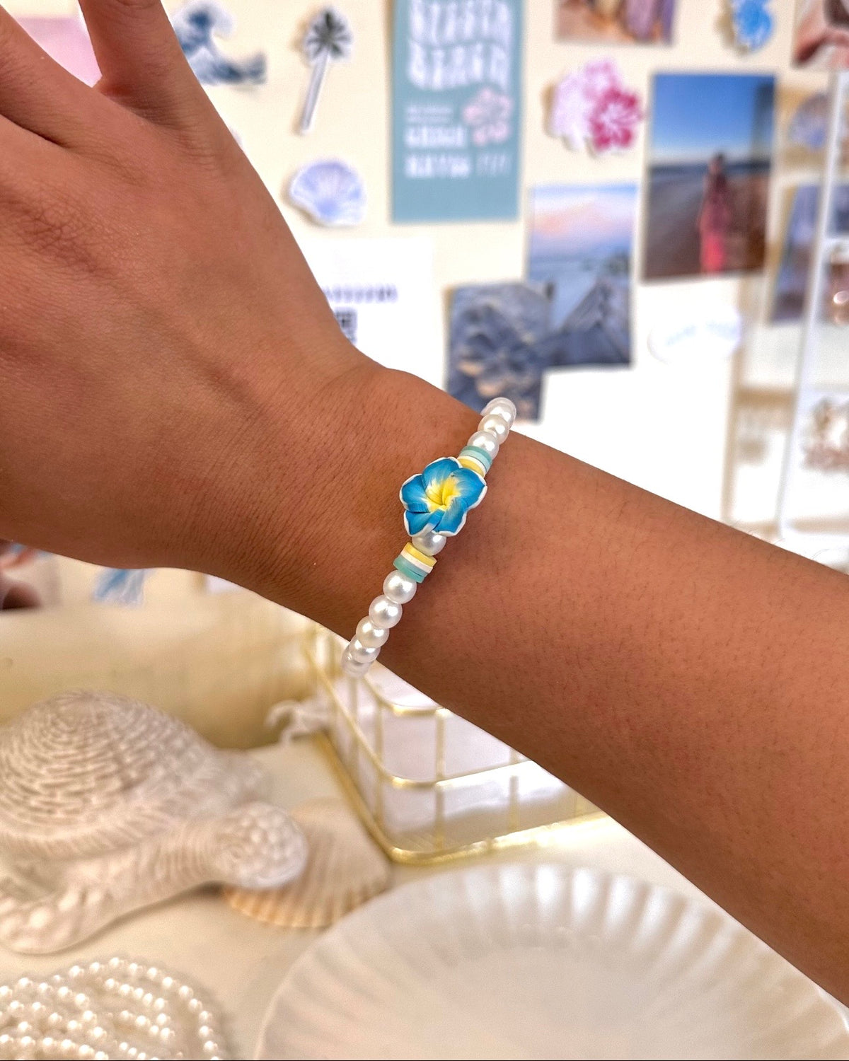 Blue Hibiscus Bracelet