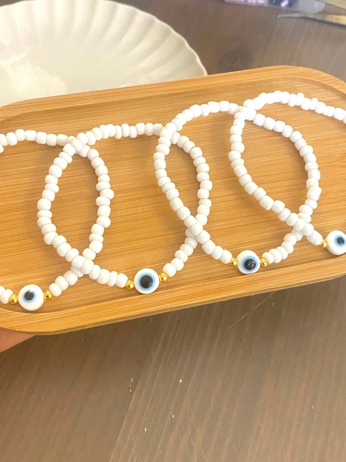 White Evil Eye Bracelet